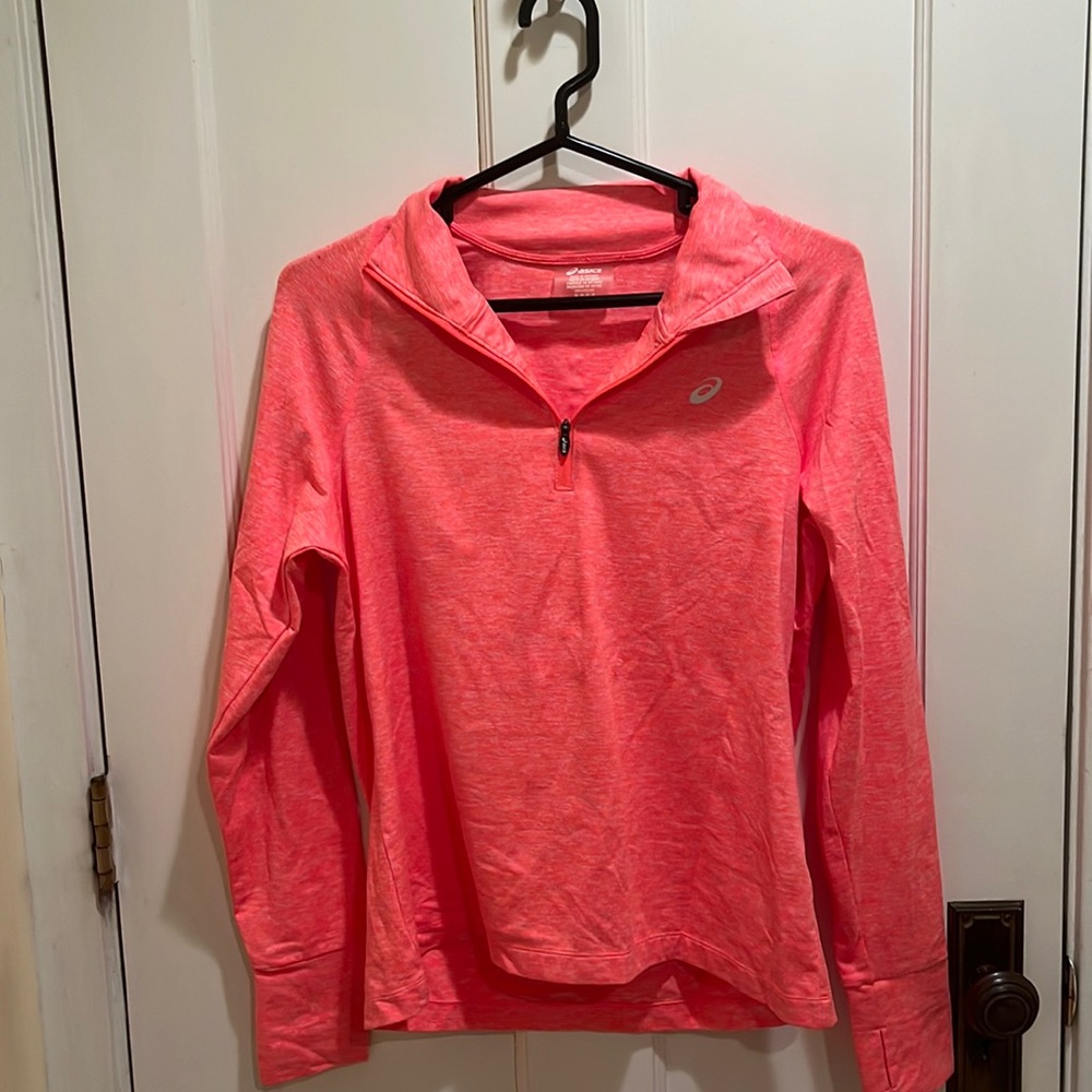 Asics hot pink athletic quarter zip